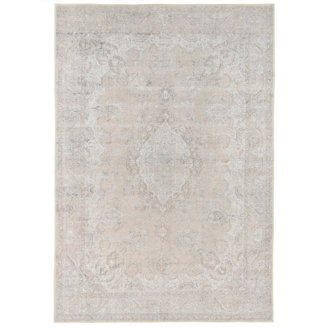 Tapis traditonnel, effet délavé, lavable ZOE Couleur beige <span itemprop=