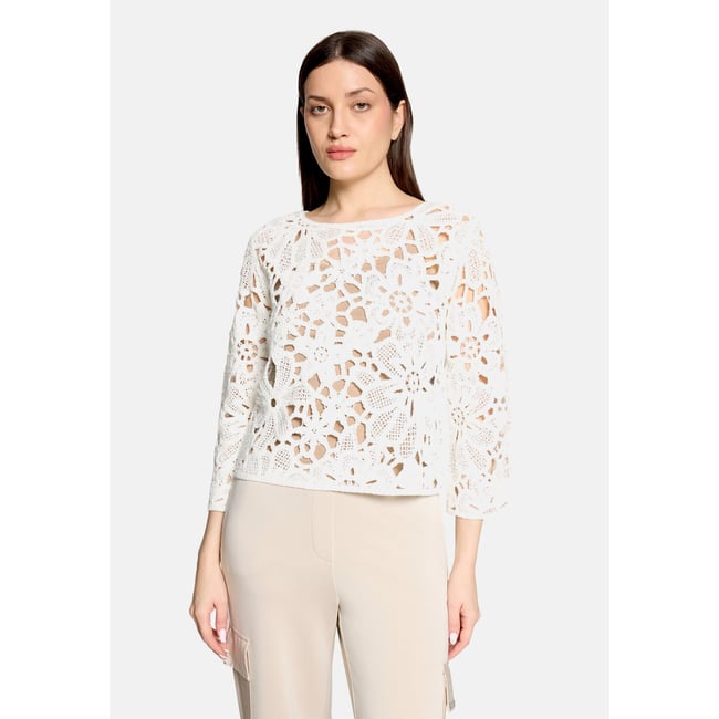 Pull-over en maille ajourée à encolure bateau - BETTY BARCLAY