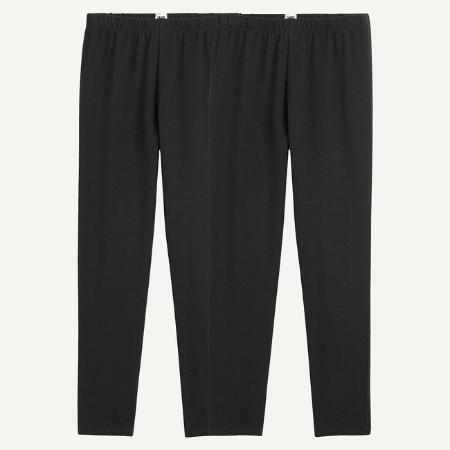 Lot de 2 leggings unis noir + noir <span itemprop=