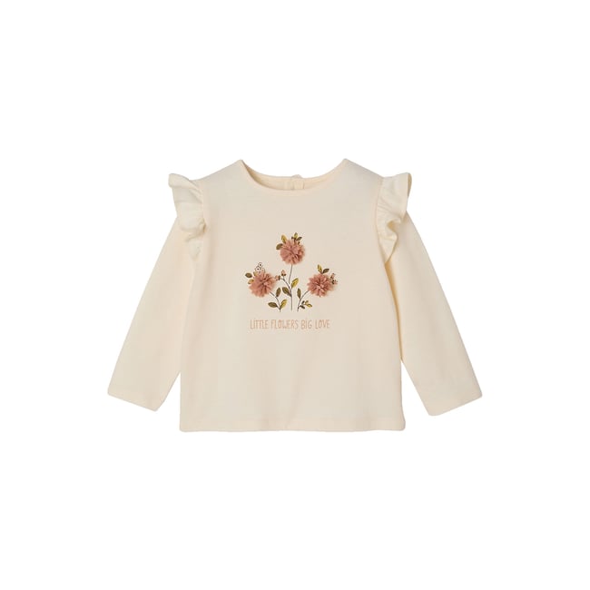 T-shirt manches longues écru <span itemprop=