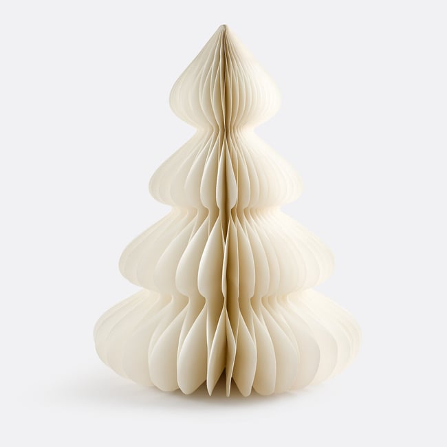 Árbol de Navidad plegable, Al. 90,7 cm, Caspar blanco <span itemprop=