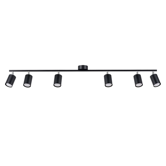 Plafonnier Acier Noir GU10 6 Lemmi Couleur noir <span itemprop=