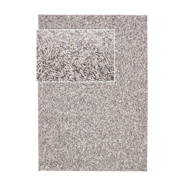 Tapis intérieur bouclé aspect laineux lavable SANDSTONE Couleur taupe <span itemprop=