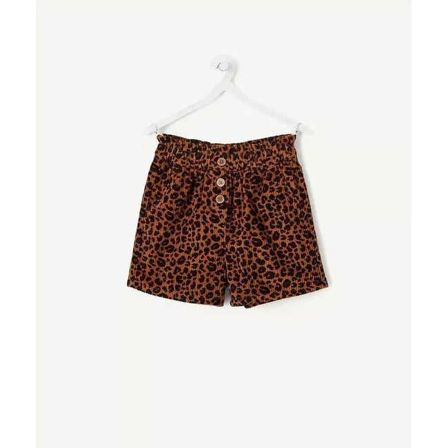 Leopard Print Corduroy Shorts, leopard print, TAPE A L'OEIL
