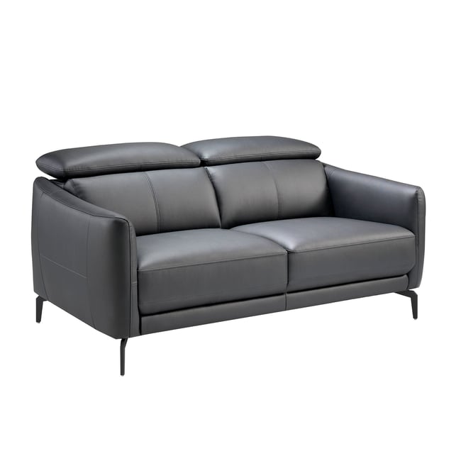 Canapé 2 places en cuir noir Couleur noir <span itemprop=