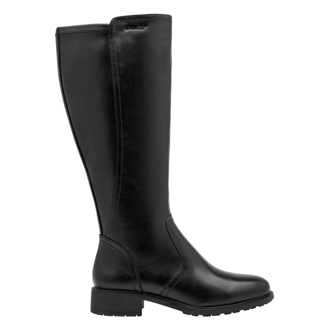 Botas rasas para panturrilhas largas preto  <span itemprop=