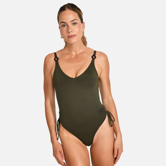 Maillot de bain 1 pièce Margaux - HERMOSO kaki <span itemprop=