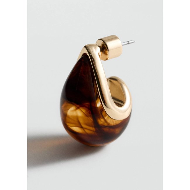 Boucles d'oreilles goutte résine or <span itemprop=