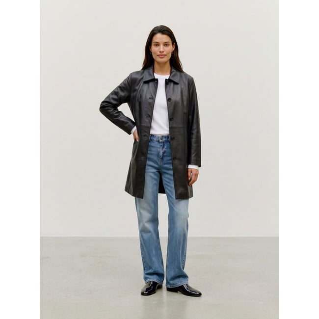 Veste En Cuir black 1 <span itemprop=
