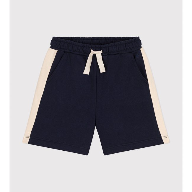 Short en coton enfant bleu marine <span itemprop=