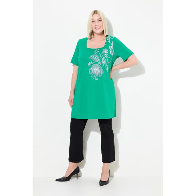 T-shirt long vert d’été <span itemprop=