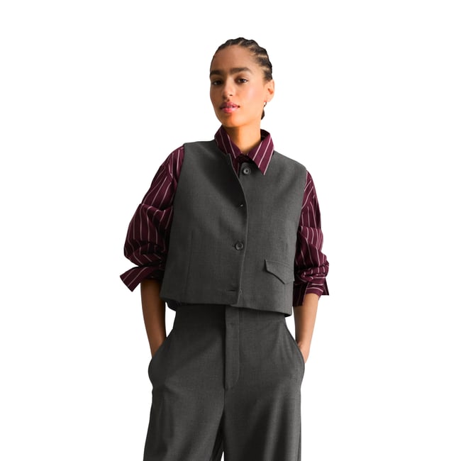 Gilet de costume ample avec LENZING™ ECOVERO™ gris <span itemprop=