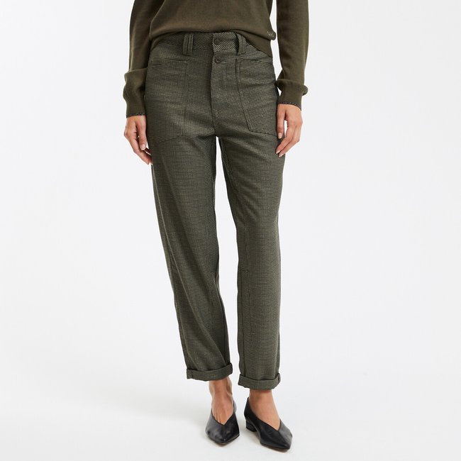 Karierte Loose-Fit-Hose grau <span itemprop=