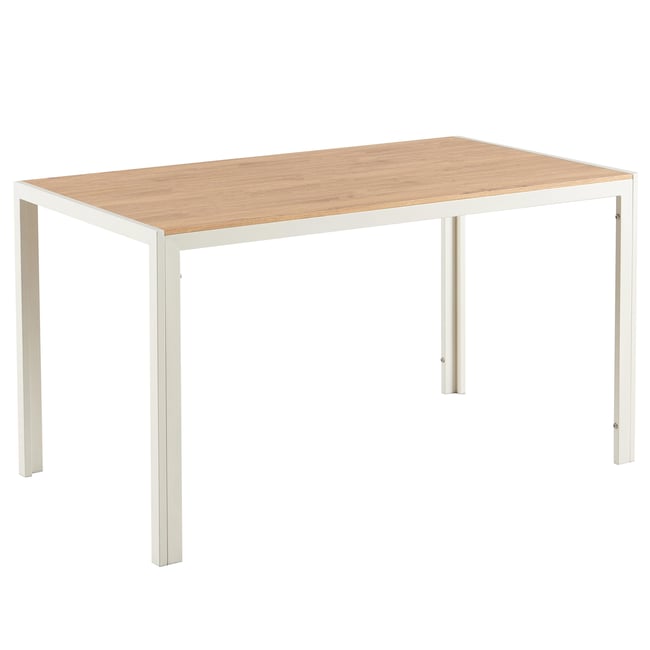 Table à manger 140 cm 4 places en MDF avec finition mélamine, LIPA - OVIALA