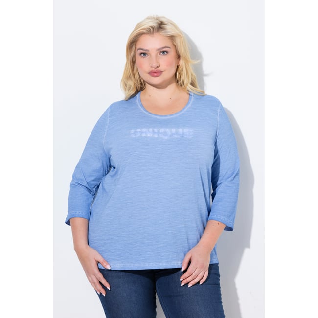 T-shirt message brodé, collection Classic bleu clair <span itemprop=
