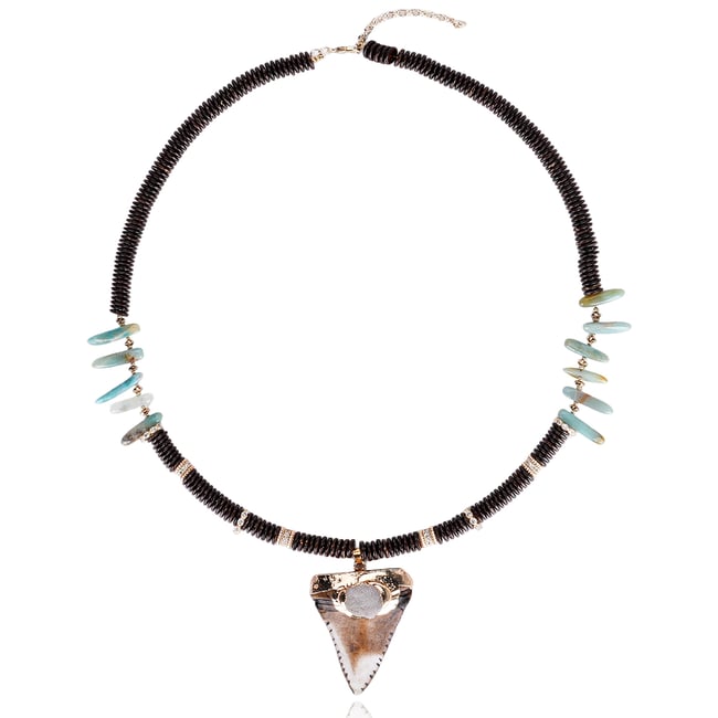 Collier perles et pierres SANAKO noir <span itemprop=