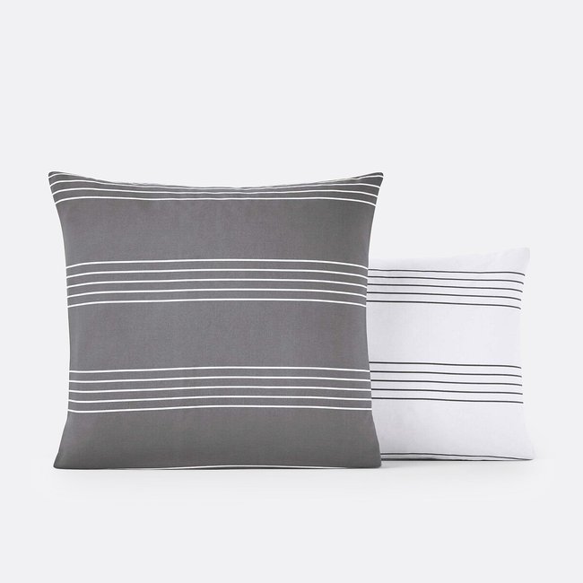 Kissenbezug Horizon aus reiner Baumwolle grau <span itemprop=