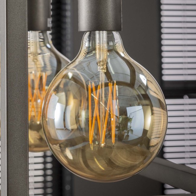 Ampoule globe 12,5 cm ambré LED filament lumière chaude (E27) Couleur transparent <span itemprop=
