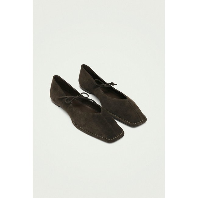 Ballerines en cuir suède Sway marron <span itemprop=