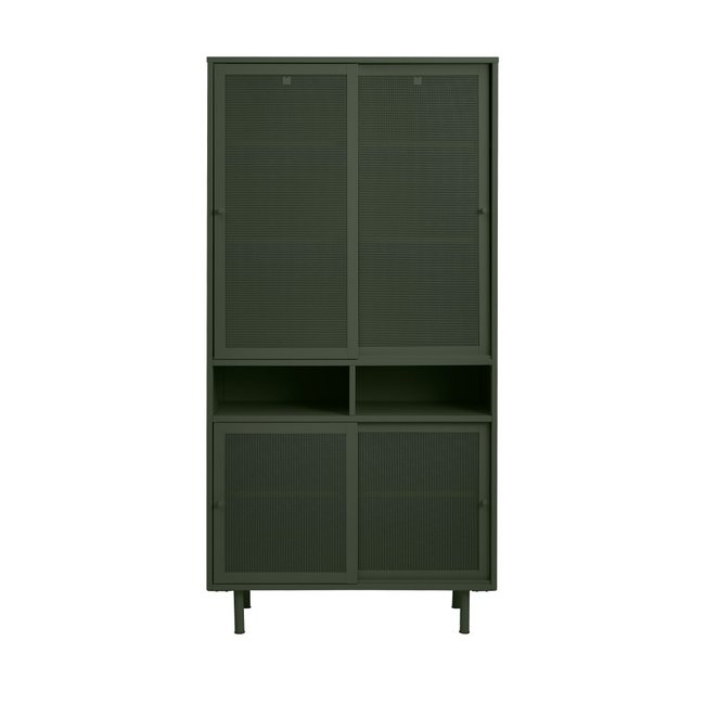 Vaisselier 4 portes, 2 niches en métal H180cm- KISO - DRAWER