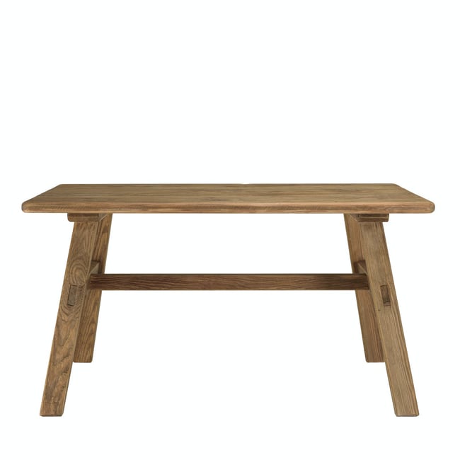 Table à manger bois recyclé style campagne 140 cm DENVER Couleur bois naturel <span itemprop=