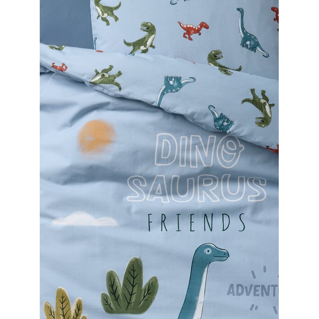Taies D'Oreiller Enfant 40x60 Cm - Lot De 2 - 100% Coton - Fermeture Enveloppe - Motif Dinosaure