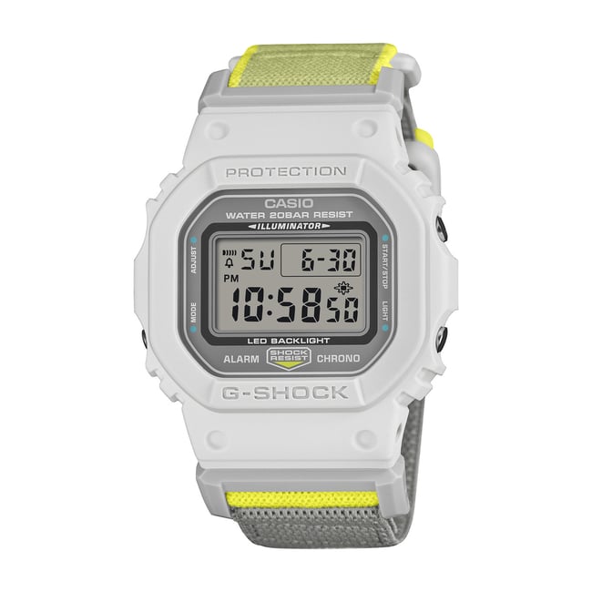 Montre Digital  CASIO G-SHOCK blanc argenté jaune <span itemprop=