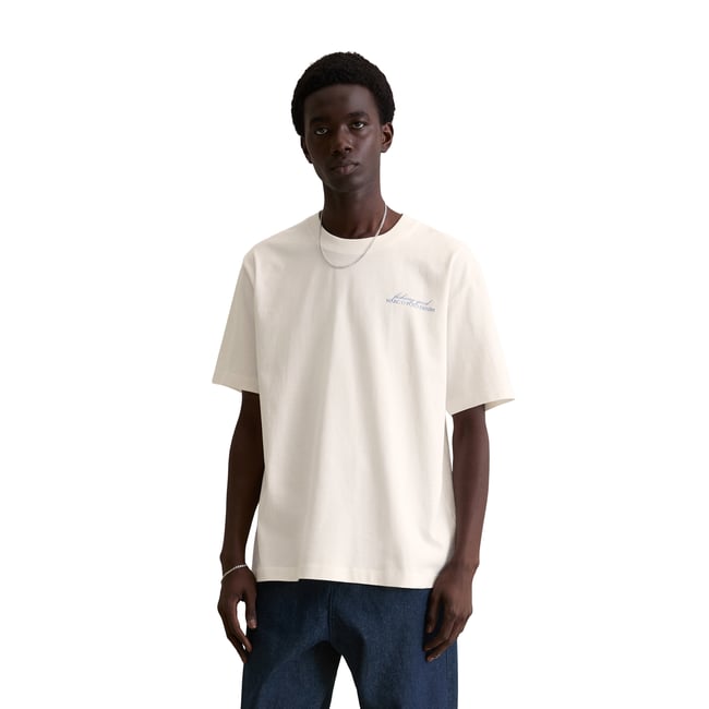 T-shirt surdimensionné avec impression sur le devant et le dos blanc naturel <span itemprop=