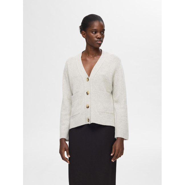 Cardigan SELECTED FEMME gris - light grey melange <span itemprop=