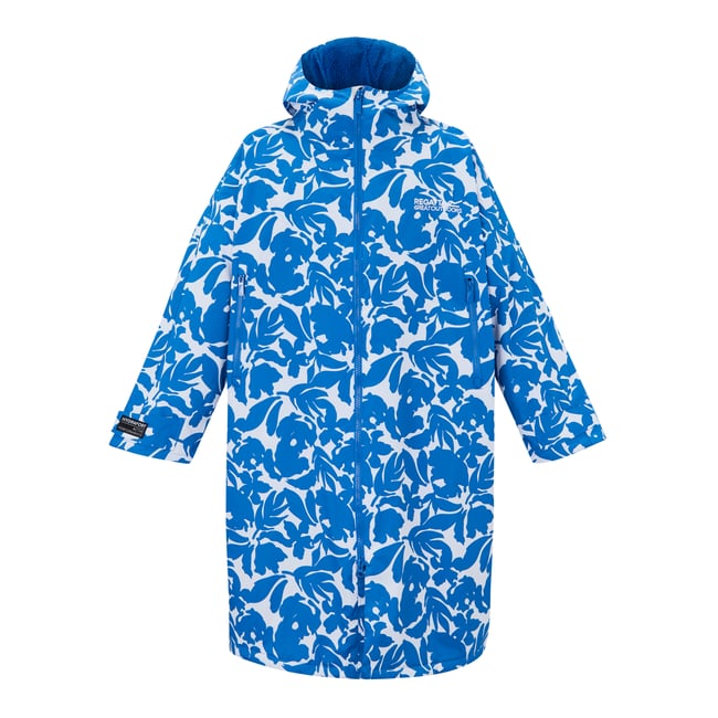 Peignoir à langer imperméable motif/style floral bleu <span itemprop=