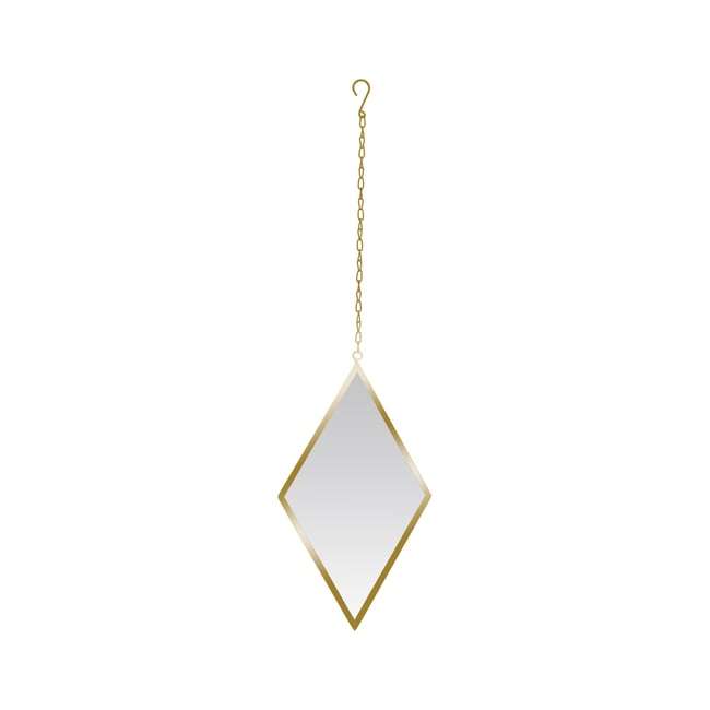 Miroir losange avec attache métal 21x36cm - EMDE