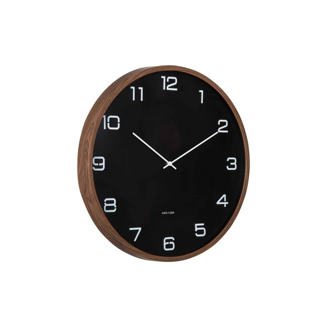 Horloge Murale Plastique DELICADO LARGE Couleur noir <span itemprop=