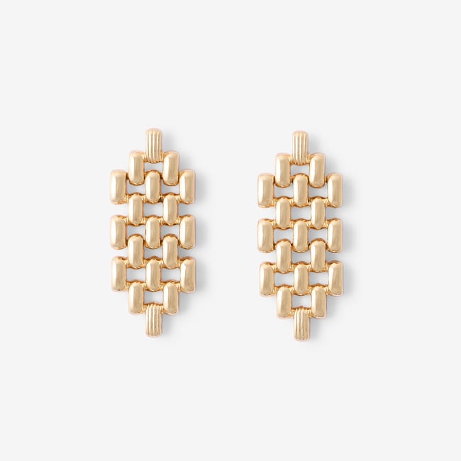 Boucles d'oreilles à maillons dorés doré <span itemprop=
