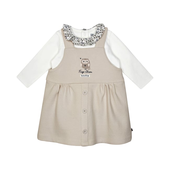 Tshirt robe sherifa maille bebe beige <span itemprop=