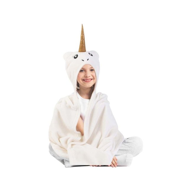 Plaid enfant en polyester Licorne blanc <span itemprop=