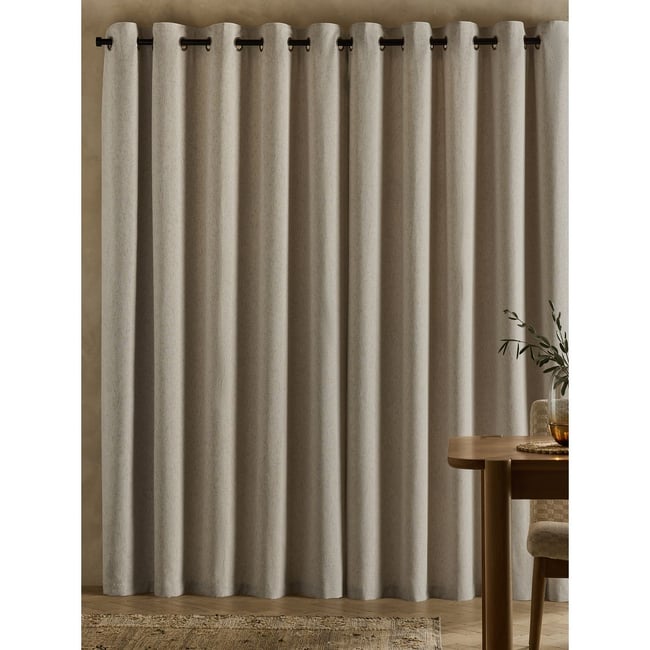 Rideaux à œillets effet lin naturel <span itemprop=