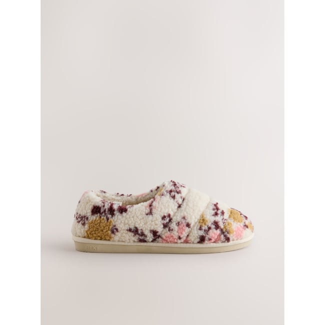 Mini chaussons bottines en peau lainée blanc/rose <span itemprop=