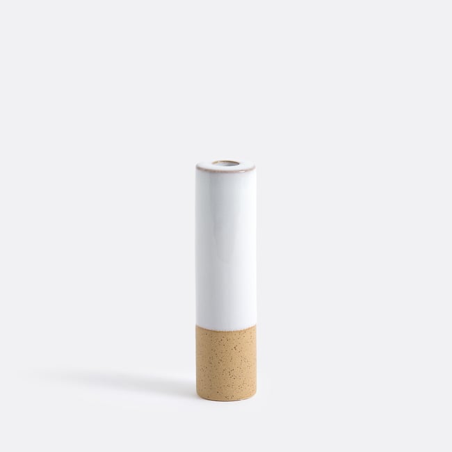 Bougeoir céramique H20 cm, ZILKA blanc <span itemprop=
