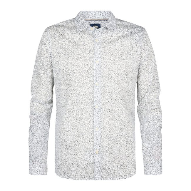 Camisa com motivos, corte direito cru <span itemprop=