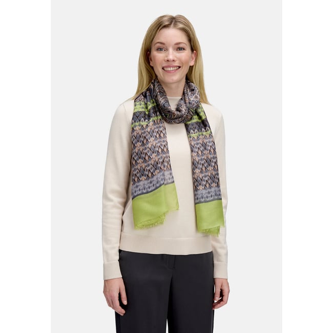Écharpe basique à impression gris/vert <span itemprop=