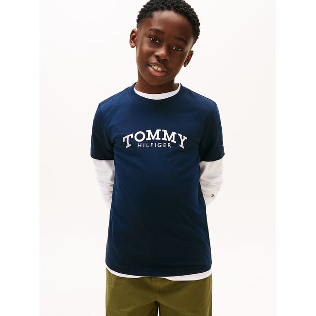 T-shirt de mangas curtas marinho <span itemprop=