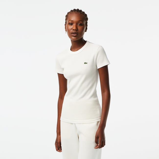 T-shirt slim fit coton côtelé - LACOSTE