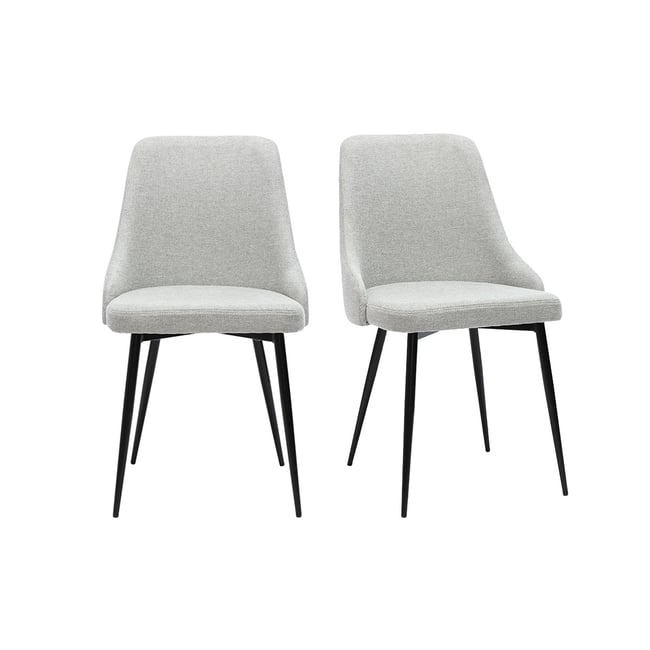 Chaises design en tissu effet velours texturé terre brûlée et métal noir (lot de 2) CULT - MILIBOO
