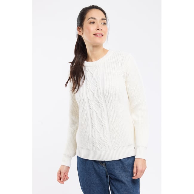 Pull torsadé Jill en laine nature <span itemprop=