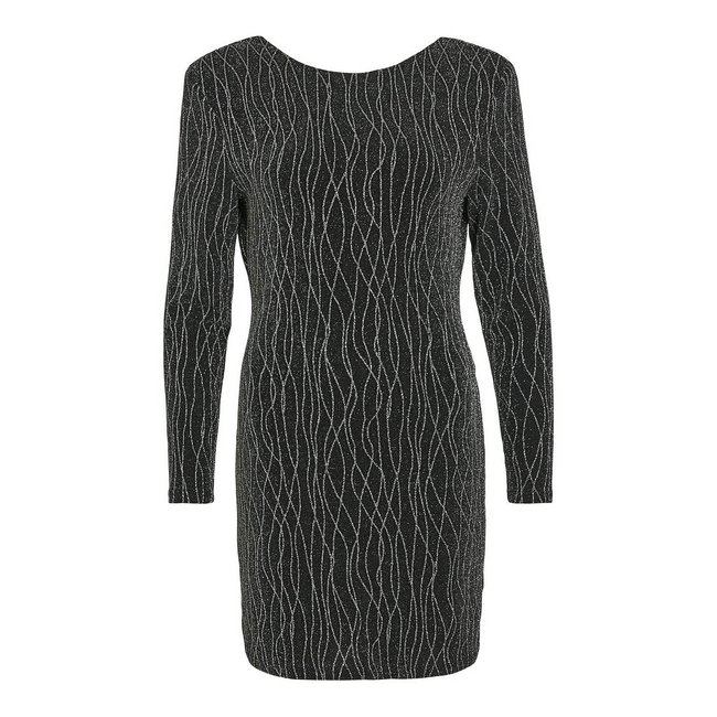 Vestido com purpurinas, decote em V atrás preto-acinzentado <span itemprop=