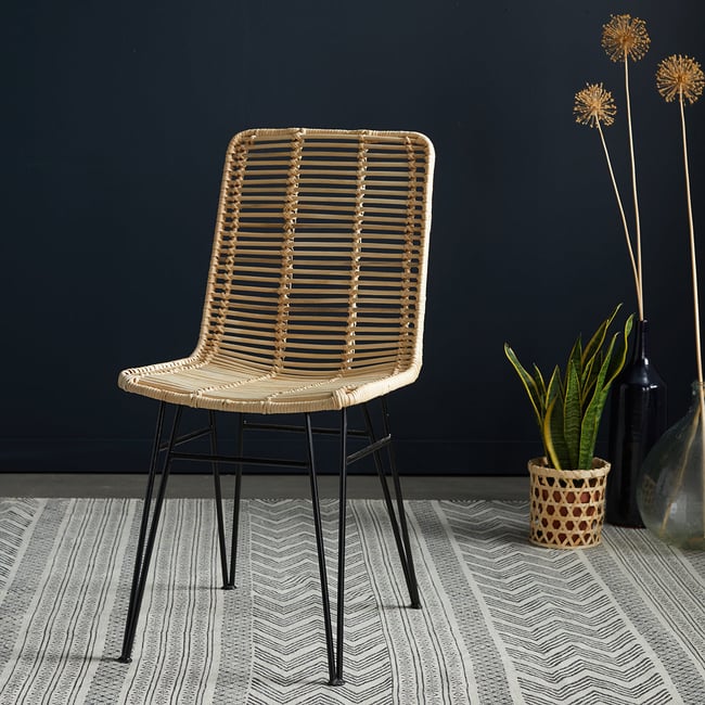 Chaise en rotin et métal  BOHEMA - BERAH GETAH