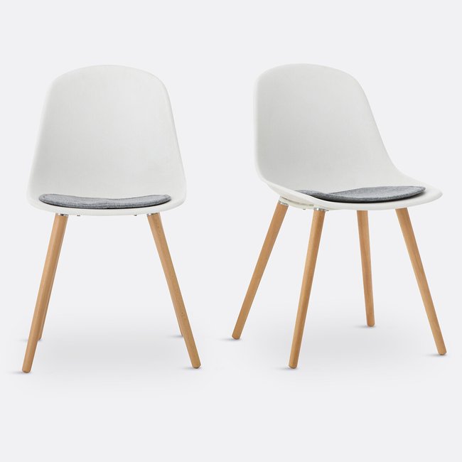 Lot de 2 chaises, assise coque Zapong Couleur blanc <span itemprop=