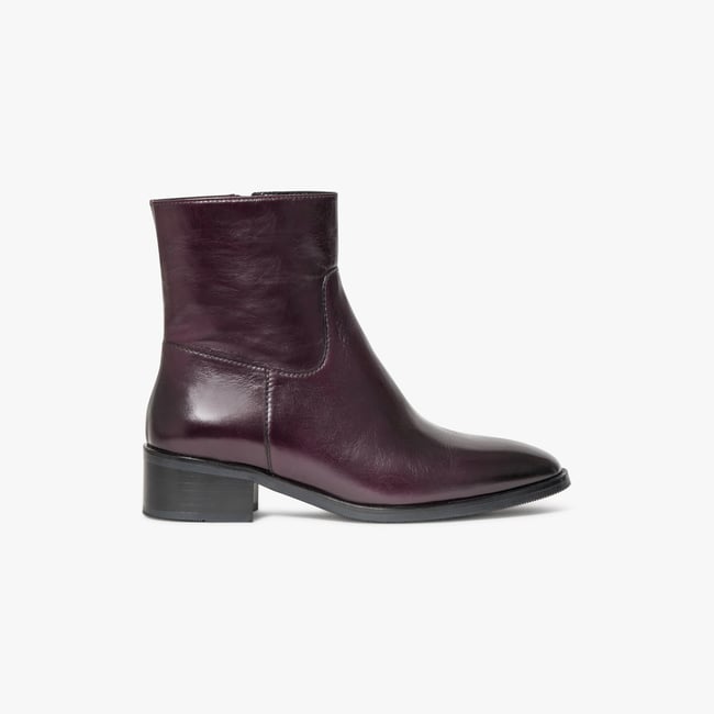 Boots À Talon en cuir MAGGIE violet pourpre <span itemprop=