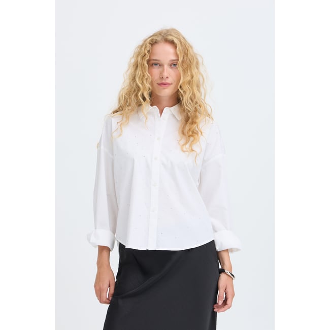Chemise à manches longues blanc marshmallow <span itemprop=