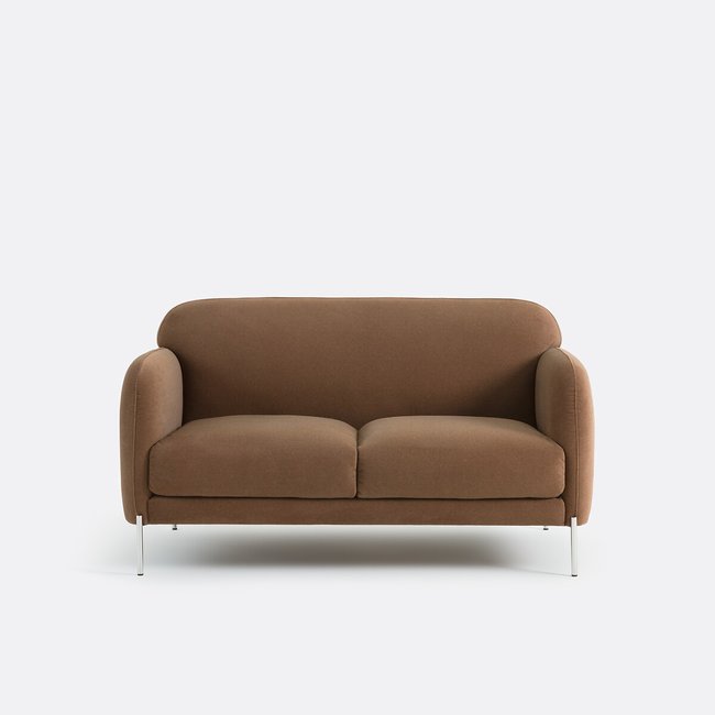 Canapé droit, 2 places, en velours mat, PABLO Couleur marron <span itemprop=